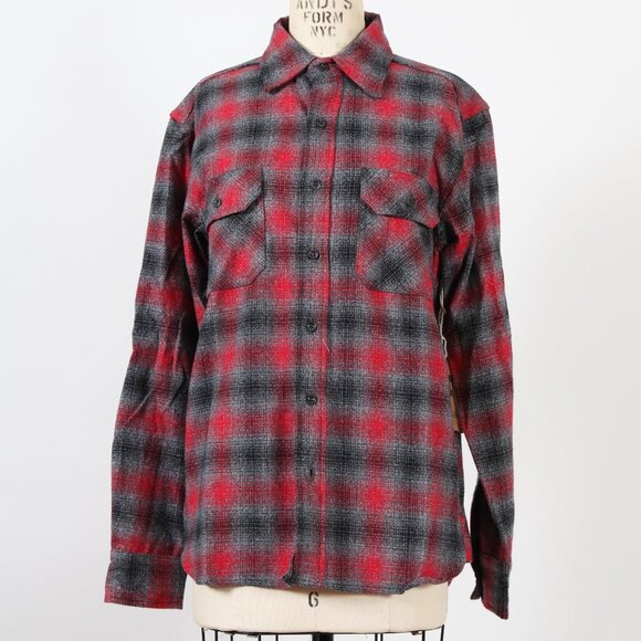 Tellason Clampdown Red and Grey Plaid Work Button Down Shirt